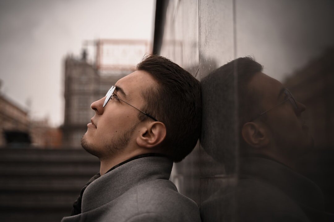 business professional reflecting