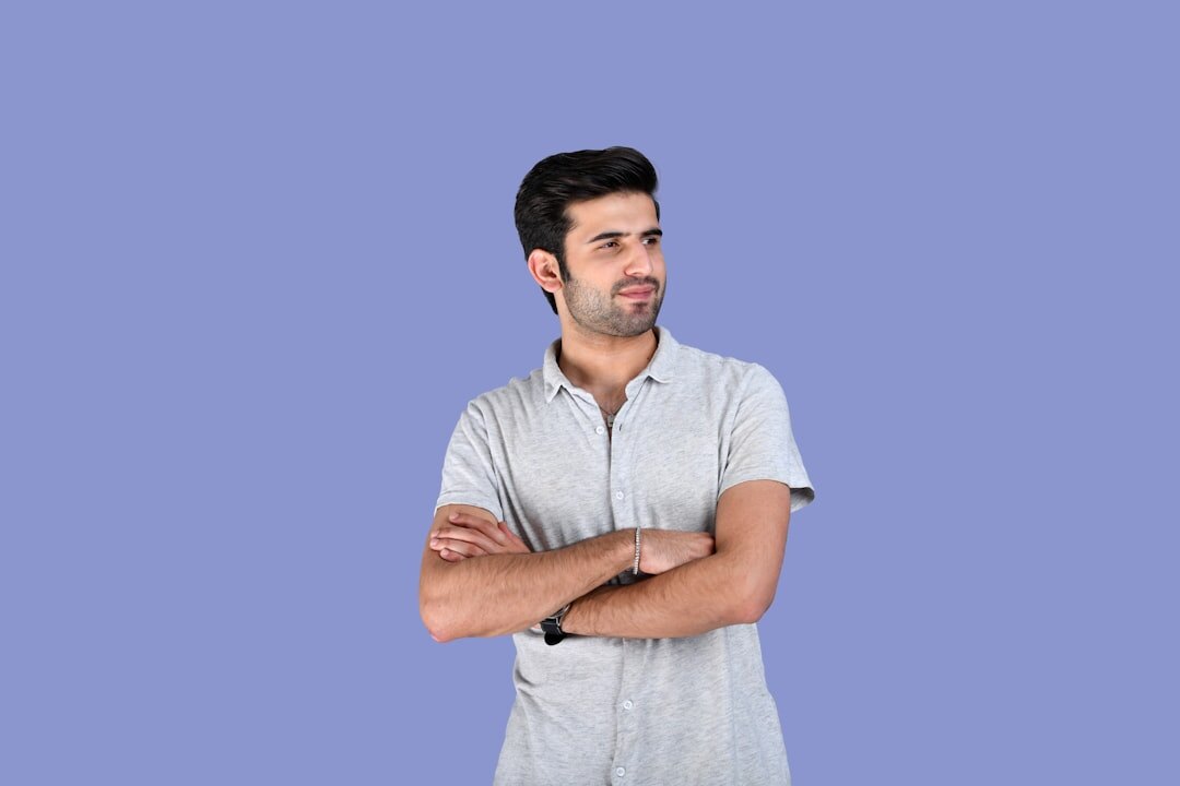 confident man in casual talk